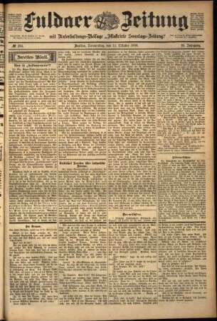 Zweite Ausgabe vom Donnerstag, den 13. Oktober 1898.