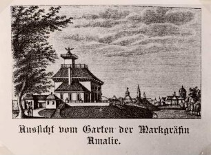 Ansichten Karlsruher Gebäude, Bauwerke und Denkmäler. Garten des Palais der Markgräfin Amalie