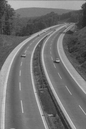 Rohrbrunn: Autobahn von der Brücke der B 8, Richtung Würzburg