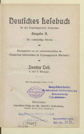 Teil 2 = 4. und 5. Schuljahr, [Schülerband]: [Teil 2 = 4. und 5. Schuljahr, [Schülerband]]