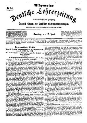 Stenographischer Bericht über die Deutsche Lehrerversammlung in Königsberg i. Pr. vom 23. bis 26. Mai 1904 : (Fortsetzung)