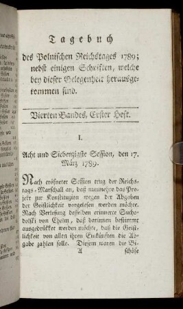 Vierten Bandes, Erster Heft.