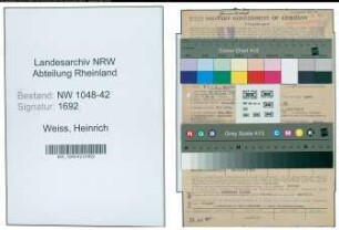 Entnazifizierung Heinrich Weiss , geb. 20.08.1887 (Finanzangestellter)