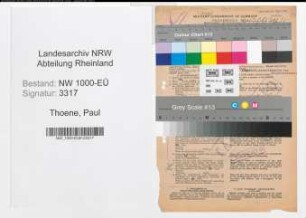 Entnazifizierung Paul Thoene, geb. 07.02.1912 (Verw.Angest.)