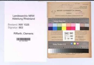 Entnazifizierung Clemens Riffarth , geb. 18.09.1913 (Assessor)