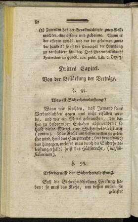 Drittes Capitel. Von der Bestärkung der Verträge.
