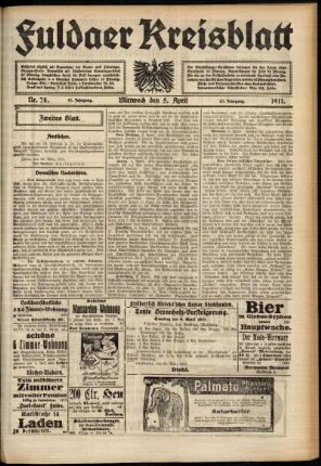 Zweite Ausgabe vom Mittwoch, den 05. April 1911.