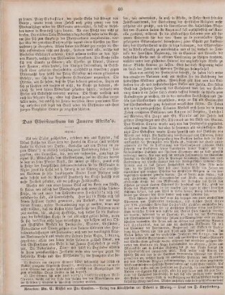 40 Das Christenthum im Innern Afrika's : Schluss