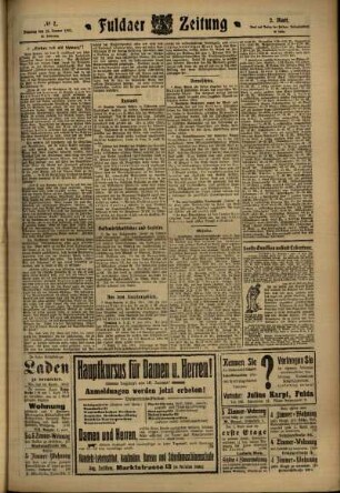 Zweite Ausgabe vom Dienstag, den 10. Januar 1911.
