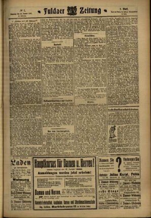 Zweite Ausgabe vom Dienstag, den 10. Januar 1911.