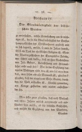 Abschnitt IV. Die Glaubwürdigkeit der biblischen Wunder