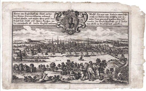 [Gesamtansicht der Stadt Trier von Westen]