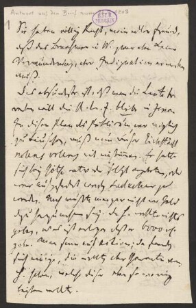 Friedrich Jacobs (1764-1847) Nachlass: Briefe von Christian Gottfried Schütz an Friedrich Jacobs - BSB Jacobsiana II.2. Schütz, Christian Gottfried