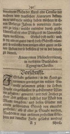 Vorschrifft.