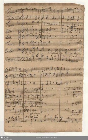 O fideles modicum sustinete tempus - Mus.1738-E-518 - Mus.1738-E-518a : V (4), vl (2), bc, fag