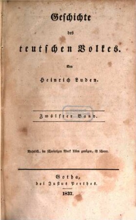 Geschichte des teutschen Volkes, 12