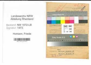 Entnazifizierung Frieda Homann , geb. 11.07.1890 ()
