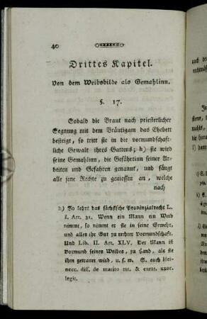 Drittes Kapitel. Von dem Weibsbilde als Gemahlinn.
