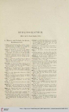Bibliographie (Mitte Juli bis Ende Septbr. 1879)