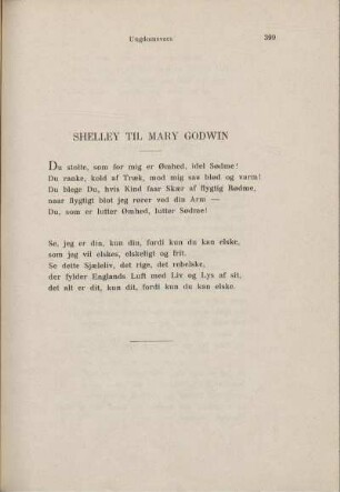 Shelley til Mary Godwin