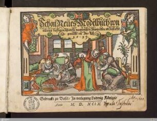 Schön Neues Modelbuch von allerley lustigen Mödeln naazunehen Zuwürken vn[d] Zusticke[n] : gemacht im Jar Ch: 15.99