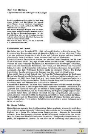 Karl von Rotteck - Abgeordneter und Ehrenbürger von Kenzingen