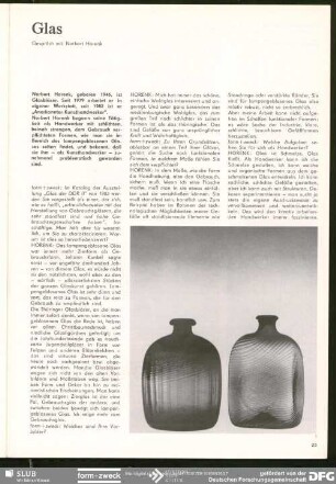 Glas (Gespräch) : Handwerk – Kunsthandwerk – Formgestaltung