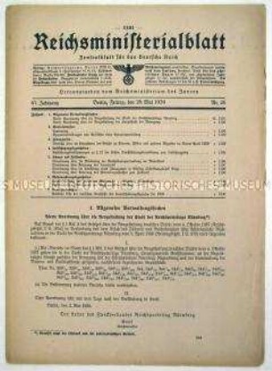 Mitteilungsblatt des Reichsministeriums des Innern