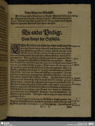 Die ander Predigt. Vom Ampt der Schlüssel