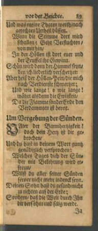 Um Vergebung der Sünden