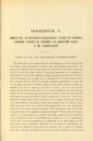 Hoofdstuk V. Kedoe in 1828. Wil Dipanegara onderhandelen? Bagelen en Banjoemas gedurende Augustus en September 1828. Hernieuwde onrust in het prahoegebergte