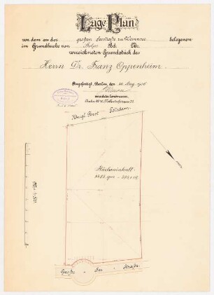 Landhaus Dr. Franz Oppenheim, Berlin-Wannsee: Vermessungsplan 1:500