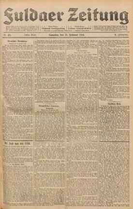 Ausgabe vom Samstag, den 21. Februar 1914.