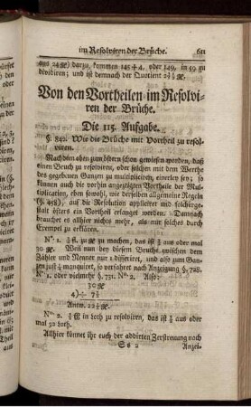 Von den Vortheilen im Resolvieren der Brüche.