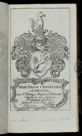 Herr Hans Christoph v. Leipziger. - Herr Georg Philipp v. Fleckenbühl genant Burgel[...]
