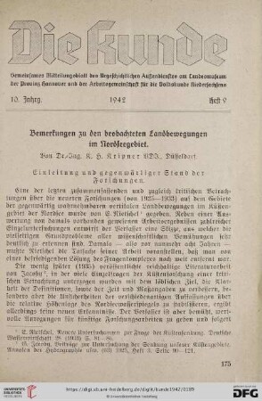 10: Bemerkungen zu den beobachteten Landbewegungen im Nordseegebiet