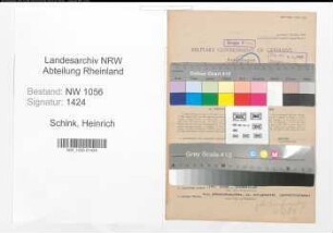 Entnazifizierung Heinrich Schink , geb. 31.10.1899 (Angestellter)