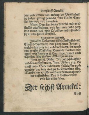 Der sechst Artickel: