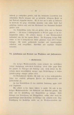 VI. Fabrikation und Vertrieb von Maschinen und Instrumenten.