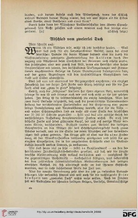 29: Abschied vom zweierlei Tuch