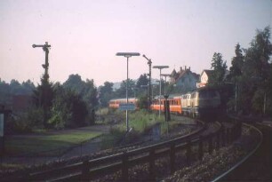 Lindau-Aeschach Lok 218 435 Vorspann Lok 218 475 IC M-ZH UIC-X-Wagen SBB-Wagen