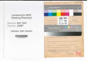 Entnazifizierung Karl Johann Joehren, geb. 09.07.1901 (Landwirtsch.Arbeiter)