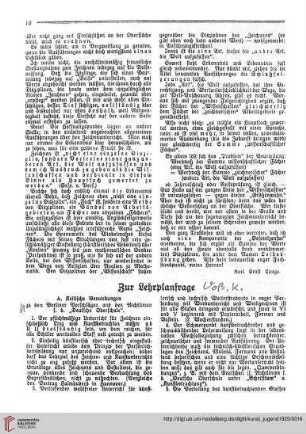 N.F. 5.1925: Zur Lehrplanfrage