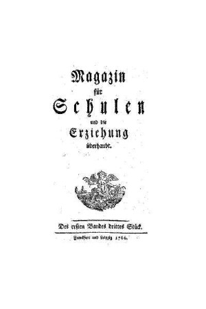Titel des ersten Bandes drittes Stück
