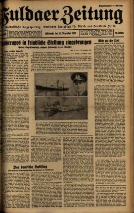 Ausgabe vom Mittwoch, den 20. Dezember 1939.