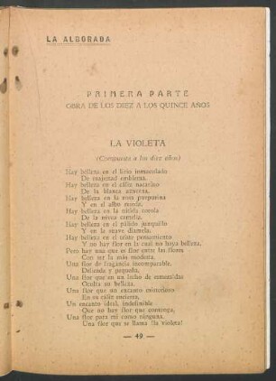 La violeta : (Compuesta a los diez años)