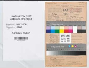 Entnazifizierung Hubert Karthaus, geb. 27.10.1911 (Registrator)