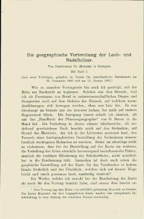 Die geographische Verbreitung der Laub- und Nadelhölzer