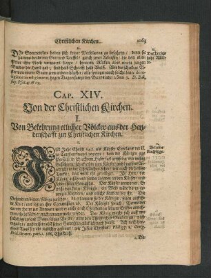 Cap. XIV. Von der Christlichen Kirchen.