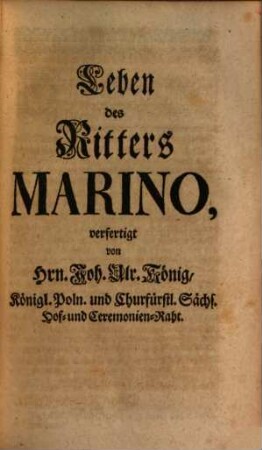 Herrn B. H. Brockes, Lti. Com. Palat. Caes. ... verteutschter Bethlehemitischer Kinder-Mord des Ritters Marino